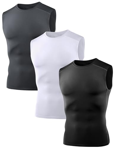 Dalavch Lot De 4 T-shirts De Compression à Manches Courtes/longues Pour Homme - Maillot De Corps De Sport Pour Homme, 2 Noir 2 Blanc, Petit