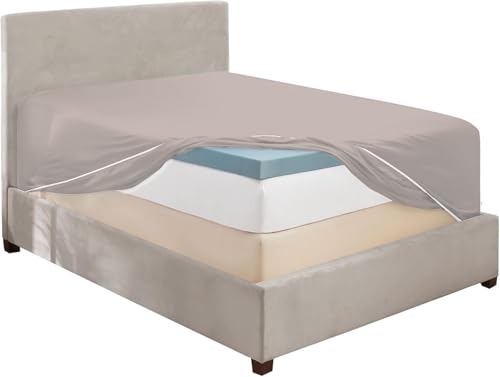 Image of Hearth & Harbor Extra Deep Pocket Full Fitted Sheet - Fits 18 to 24 Inch Mattress - Ultra Soft 1800 Microfiber, Wrinkle-Free & Breathable - Hotel Luxury Fitted Sheet Only, Linen