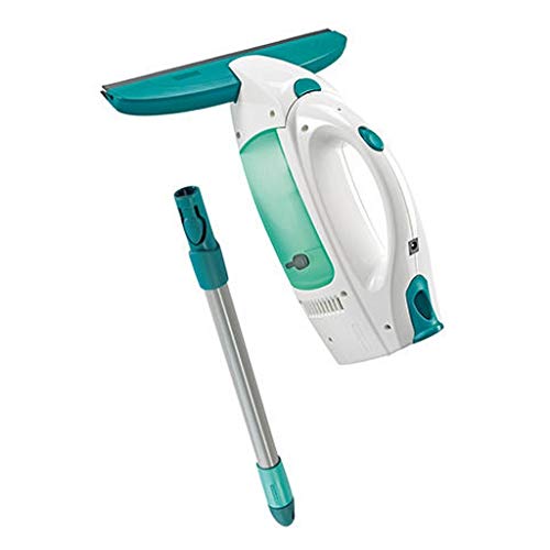 Leifheit Set de Aspirador limpiacristales Dry & Clean con Palo 43 cm., limpiaventanas para Limpieza 360º, aspiradora Vertical, 38 Minutos de autonomía