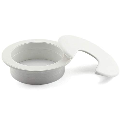2pcs 2 Inch Desk Wire Cord Cable Grommets Hole Cover for Office PC Desk Cable Cord Organizer Plastic Cover (White-2Pcs) by DJDLTGS - Used condition - Image 3