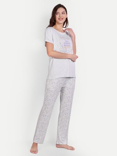 Image of Bedtime story Cotton Night Suit for Women Girls | Women's Cotton Printed Pant & Top Night Suit Set Pyjama Set Sleepwear Nightwear Nightdress Loungewear
