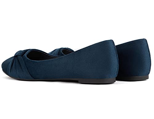 MaxMuxun Women's Flats Shoes Faux Suede Round Toe Ballet Dressy Flats Comfortable Slip On Walking Shoes2