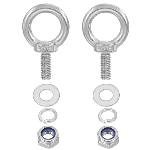 Tornillo de rosca de elevación M10 x 25 mm con tuerca para anclajes y suspensión, 2 uds.
