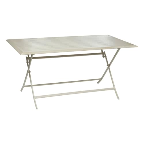 Hespéride - Table de Jardin Pliante Rectangulaire Azua Argile - 6 Places - Aluminium Traité Epoxy Antirouille