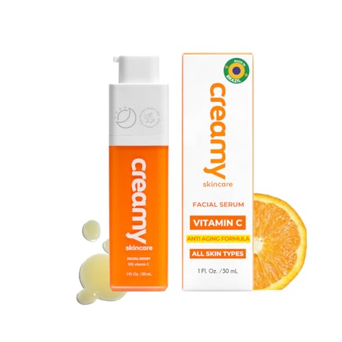 C CREAMY SKINCARE Suero facial cremoso con vitamina C, 10% vitamina C, suero para piel radiante y radiante, tono uniforme, evita el envejecimiento prematuro, todo tipo de piel, 30 ml (28.3 g)