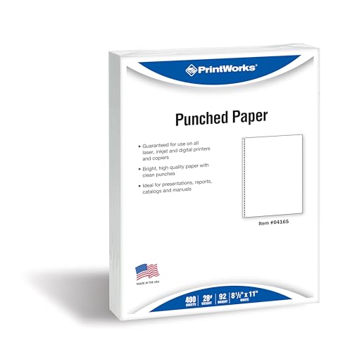 Papier professionnel pré-perforé PrintWorks 44 trous pour des reliures parfaites sans effort - 3
