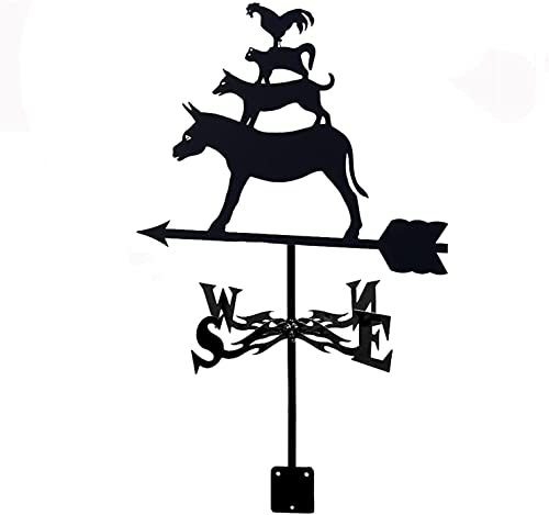 Estaca de jardín de acero Veleta Magpie Bird Free Girl Veleta de acero inoxidable Indicador de dirección del viento Veleta Herramientas de medición para productos de metal al aire libre, Mascotas Cover