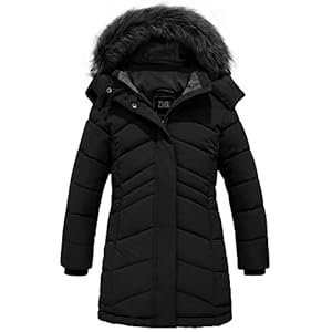 ZSHOW Girls’ Winter Coat Insulated Long Quilted Puffer Jacket Warm Hooded Parka Snow Coats