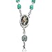 Handmade Guardian Angel 1-Decade Tenner Pocket Rosary with Aqua and Light Green Beads