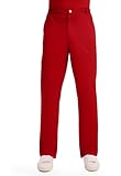 Cherokee Mens Scrub Pants with Cargo Pockets, Two-Way Stretch Modern fit Button Closure with Inside Drawstring Pants - WW140, L, Red