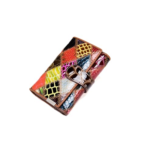 PORRASSO Women's Wallet Leather Colourful Purse Card Holder Organizer Ladies Wallet Coin Purse