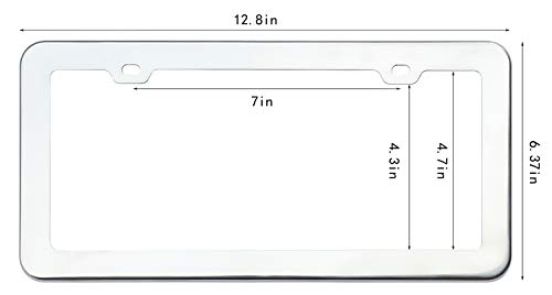 Creathome 2Pcs Stainless Steel License Plate Frames With Mirror Polish Color #TOP6