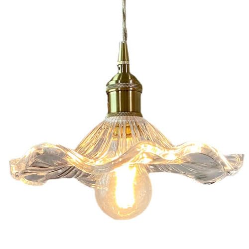 Lampe Suspendue Verre en Fleur Luminaire de Plafond Haut de Gamme