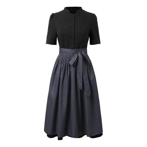 Robe deux pièces de l'Oktoberfest pour femme : l'ensemble noir S confortable