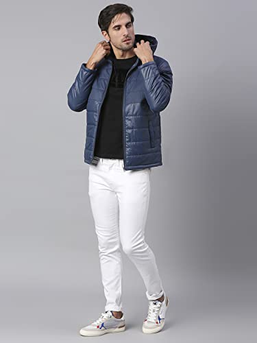 Image of Dennis Lingo Men's Polyester Regular Full Sleeves Solid Puffer Jacket - Lightweight, And Water-Resistant, Casual Winterwear