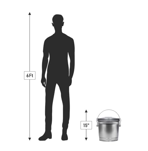 Caneca de basura de acero galvanizado 6 galones Plexon miniatura 4