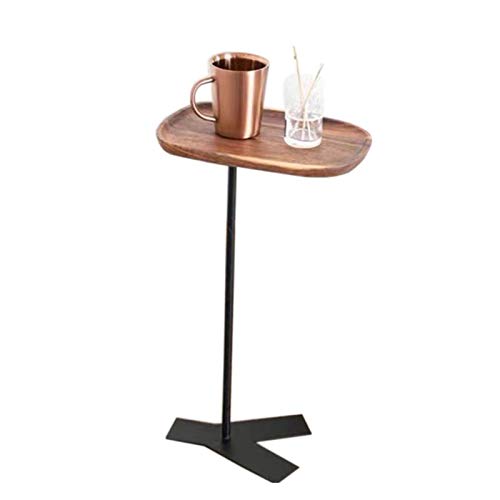 ShAzanz Mesa Auxiliar Mesa Auxiliar en Forma de C, Mesa Auxiliar con Bandeja Ovalada, Pies de Metal en Forma de Y, Mesa Auxiliar del sofá de la Sala, Mesa Auxiliar extraíble Montaje Sencillo
