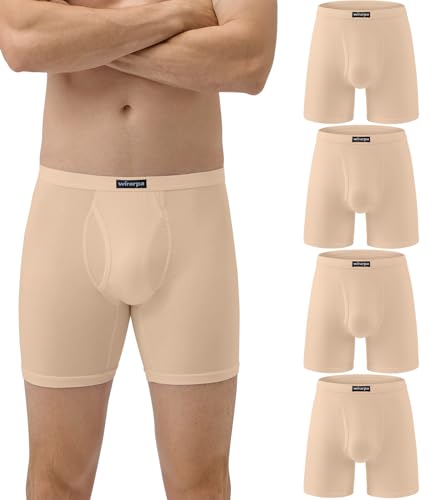 wirarpa Boxershorts Herren Männer Unterhosen Weiche Unterwäsche Men Modal mit Eingriff ohne Etikett 4er Pack