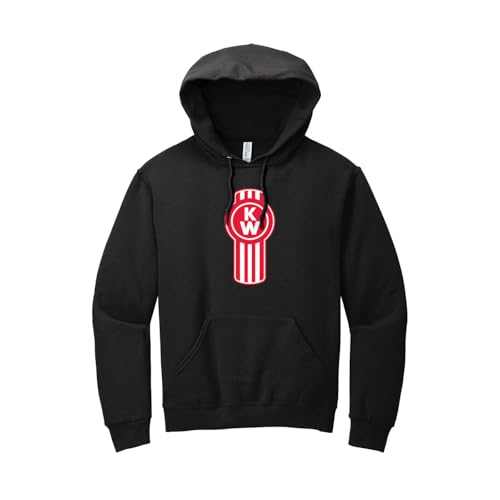 Diesel Power Plus Kenworth Trucks Black Cotton Blend Pullover Hoodie with Bug Logo Classic Sweatshirt Casual Wear (US Alpha XX-Large Regular Regular)