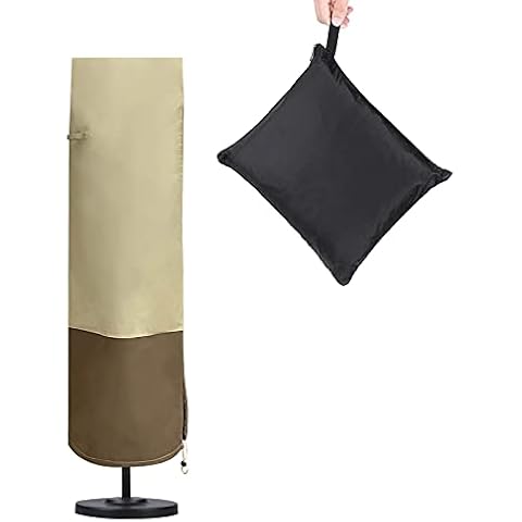 ADFBL Umbrella Cover - 600D Oxford Waterproof Outdoor Market Umbrella Cover - Fits Market Umbrella Up to 7-11Feet KHAKIï¼ˆSend a storage bagï¼‰ Cover