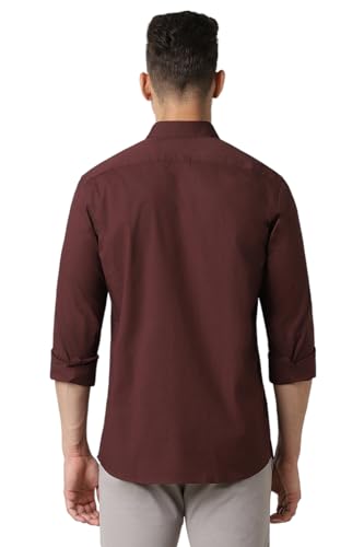 Image of Peter England Men's Premium Stretchable Cotton Solid Casual Shirt