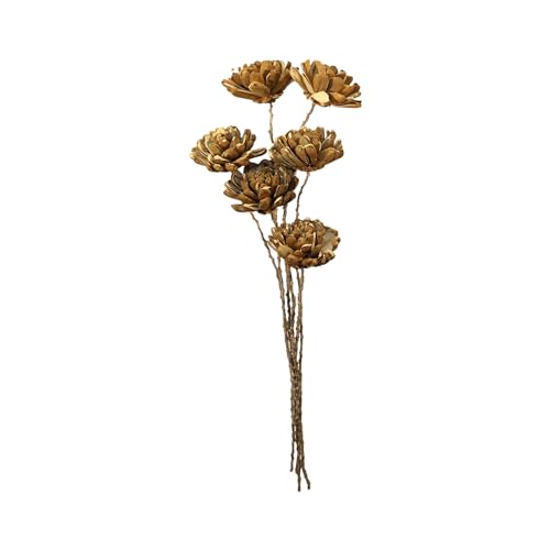 Ramo de 6 tallos de flores de madera de Sola orgánica miniatura 3