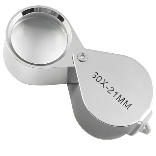 YAOYYG Loupe De Bijoutier, 30 X 21 Mm, Portable Bijoutier Pliable, Verre Grossissant 21 Mm pour...