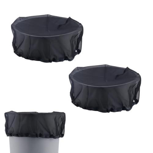 Fukaisu 2pcs Rain Barrel Covers, 24 Fine Mesh Water Collection Bucket Filter Covers with Drawstring Rain Barrel Screen Net for Outdoor Garden Use, Prevents Leaves & Debris