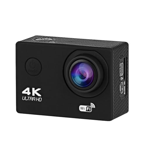 Image of 4K Action Camera 16mp (with Accessories) - WiFi, Memory Card Support, 170� Wide Angle, Vlog-Ready, Perfect for Travel, Vlogging & YouTube (Classic Matte Black)