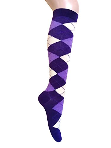 Image of Triple M Plus Elite Quality Soft Cotton Knee High Argyle /Houndstooth /plain Socks (regular size)