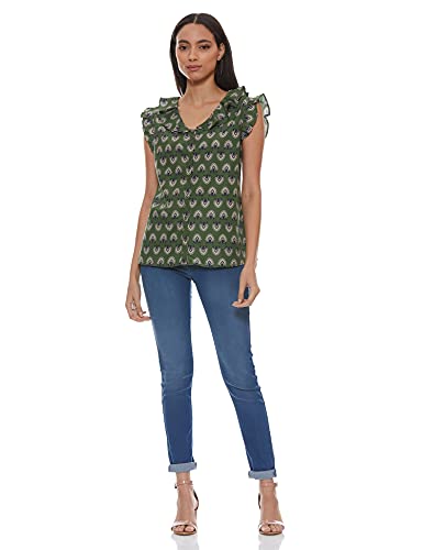 Image of Desi Belle Women's Regular Blouse (DBCTTP-6 Green XXXL)