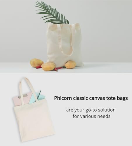 Phicorn 2-Pack 100% Cotton Tote Bags