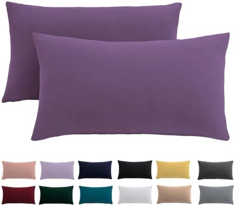 Beqnat Kissenbezug 40 x 80 2er Set, Kopfkissenbezug Lila | 100% Mikrofaser Kopfkissenbezug 40x80 mit Reißverschluss, Weich Kissenhülle Für Kissen, Bügelfrei & Knitterfrei, Waschbar