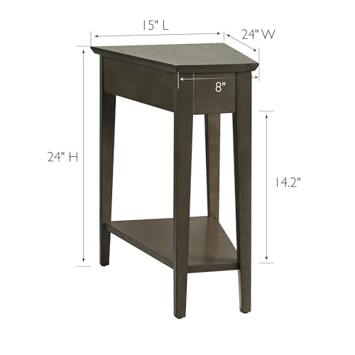 Image of Leick Home Teegan Wedge End Table, 15 inch, Smoke Gray