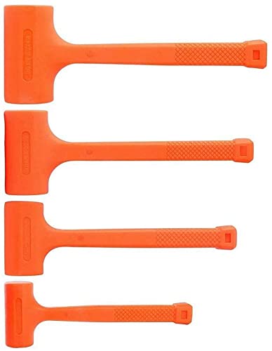 4PC Dead Blow Hammer, Neon Orange 1, 2, 3, 4LB,Jikkolumlukka