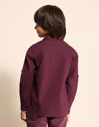 Image of Regular fit Solid Cotton Long Sleeves Casual Shirts