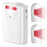 Qualirey Driveway Alarm Wireless Outside Motion Sensor Alarm with Receiver Weatherproof Infrared Sensor, Indoor Home Security Business Alert System Detector(Style 1)