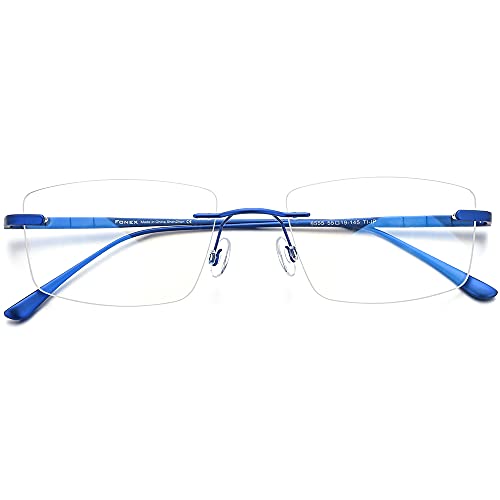 Image of FONEX Titanium Glasses Frame for Men,Square Eyewear Full Optical Eyeglasses F85641
