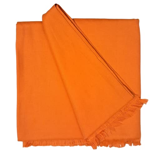 Image of Arvore Bunkaar Men's Dhariwal Plain Woolen Handloom Lohi /Shawl (48 inch X 102 inch)