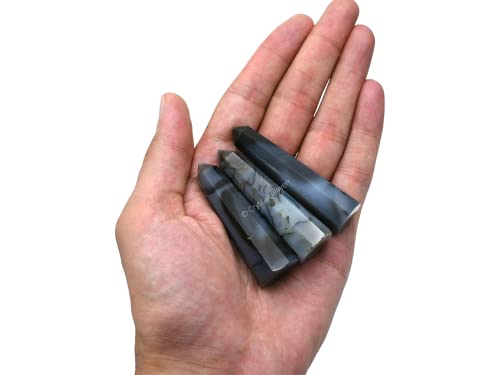 Image of Crystal Heaven Certified Dendrite Agate Crystal Tower Obelisk Point for Chakra, Healing and Balancing - AAA Grade Original Certified Gemstone Agate for Reiki Meditation Yoga Spiritual (2-3 Inches)