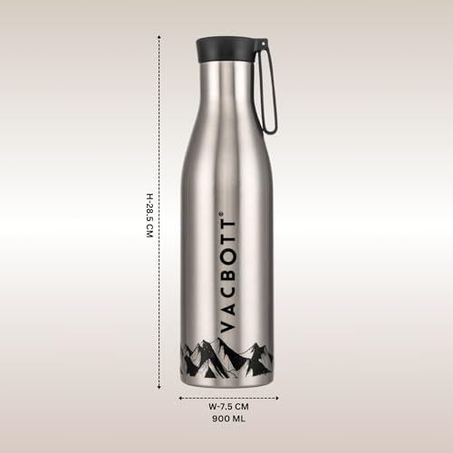 Image of Clay Craft Vacbott Aspen Double Walled18 Hours Hot and 24 Hours Cold Water Bottle Vacuum Insulated Flask Bottle 860 ml|2 Piece Steel Water Bottles for School, Office, Home, Gym, Leakproof
