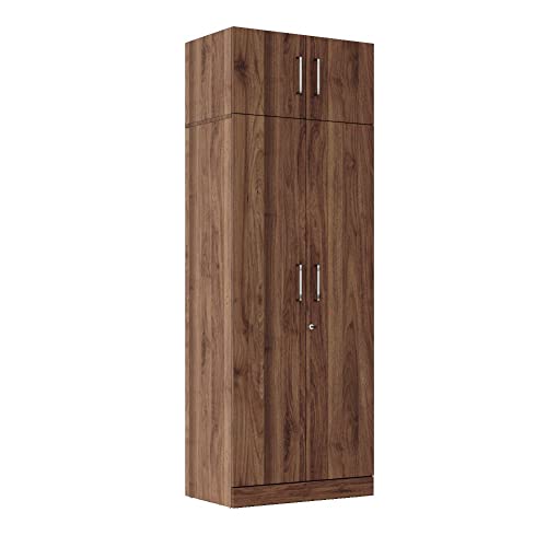 Image of Wakefit Wardrobe for Bedroom | 1 Yr Warranty | Cupboard for Bedroom, Almirah, Wooden Wardrobe, Multi-Shelves with Mirror, Drawer & Hanger, Density:680-750 kg /m, Free Installation (Gingham - CW)