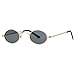 kimorn Sonnenbrille Kleine Runde Metallrahmen Oval Bonbonfarben Unisex Gläser K0577 (Gold&Schwarz)