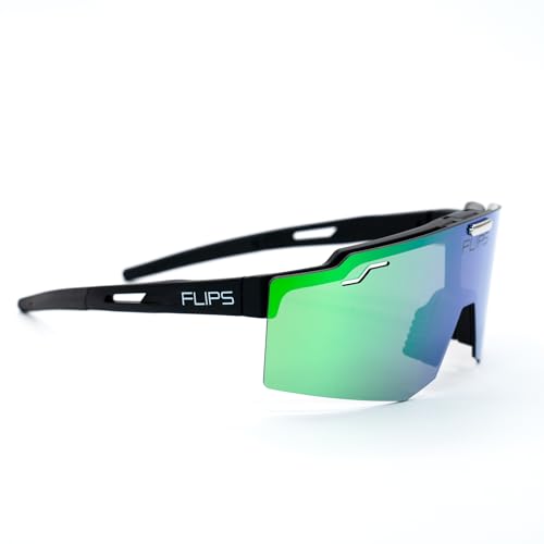 Flip Up Athletic Sunglasses – UV400 Mirrored Retro Sport Visor Shades for Baseball, Pickleball, Cycling3