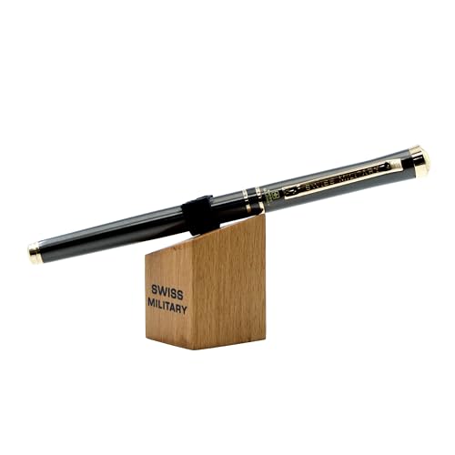 Image of SWISS MILITARY INNOVA Smooth Writing Metal Body Roller Pen with 0.7mm NSTC Blue Poly Jotter Refill, 2000-2200m Writing Length, Best Gift Men & Women, Professional, Executive Office- Body GUN Metal