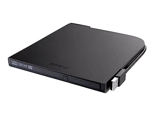 Image of BUFFALO MediaStation Portable DVD Drive /External, Plays and Burns DVDs and CDs with USB Connection. M-DISC Support. Compatible with Laptop, Desktop P