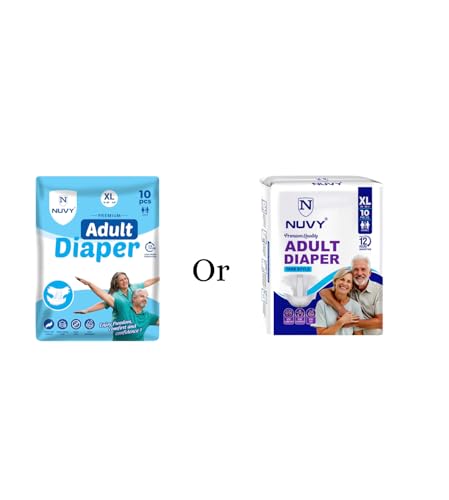 Image of Adult Diaper Tape XL (Waist Size -46 inch to 64 inch) 10 Units, 12Hours Leak Proof Protection, Odour Free