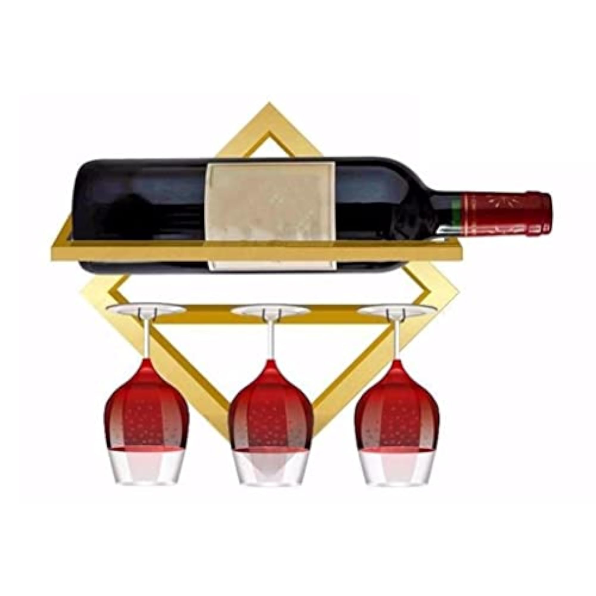 2X Steel Wall Mount Wine Rack for Kitchen Storage