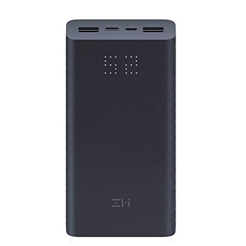 Wenjie Portable 20000 mAh Power Bank External Battery Powerbank Charging Type-C-way Quick Charger for ZMI QB822 - Black