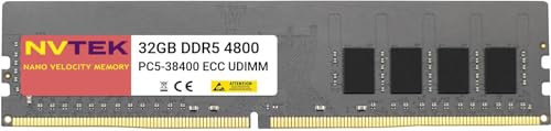 NVTEK 32GB 4800MHz DDR5 RAM module โ 32GB DDR5 4800MHZ PC5-38400 1.1V 2Rx8 CL40 288-PIN ECC UDIMM Designed for Motherboards utilizing ONLY Intel Series Processor with Intel W680 Chipset - NOT Compatible with AMD CPU